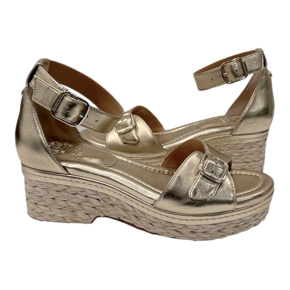 Vince Camuto Adjustable Wedge Sandals - Meterry Gold size 7.5 M - Picture 6 of 14